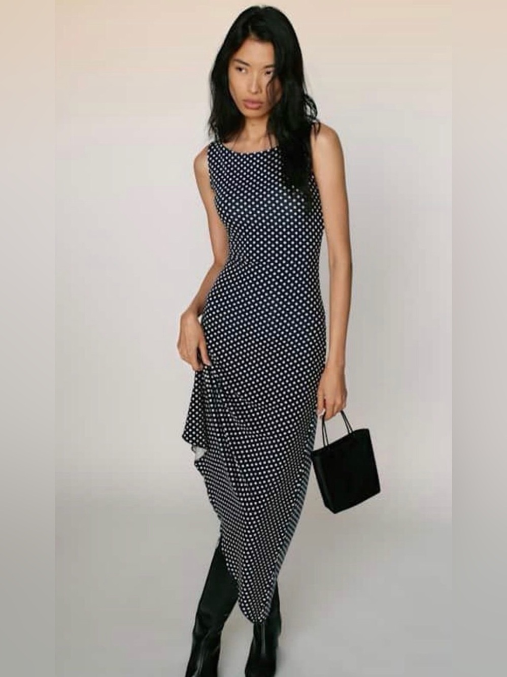 Reformation Luke Knit Sleeveless Midi Dress in Dream Dot